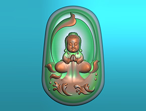 【寶寶佛】浮雕系列 翡翠吊墜雕刻機(jī)電腦精雕圖