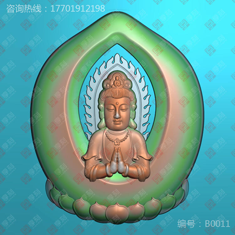 玉雕觀音掛件圖案