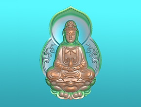 【光環(huán)觀音】玉石吊墜雕刻玉雕大師圖案大全