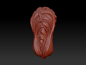 【吊墜小白菜】翡翠雕刻好看的圖片圖紙下載