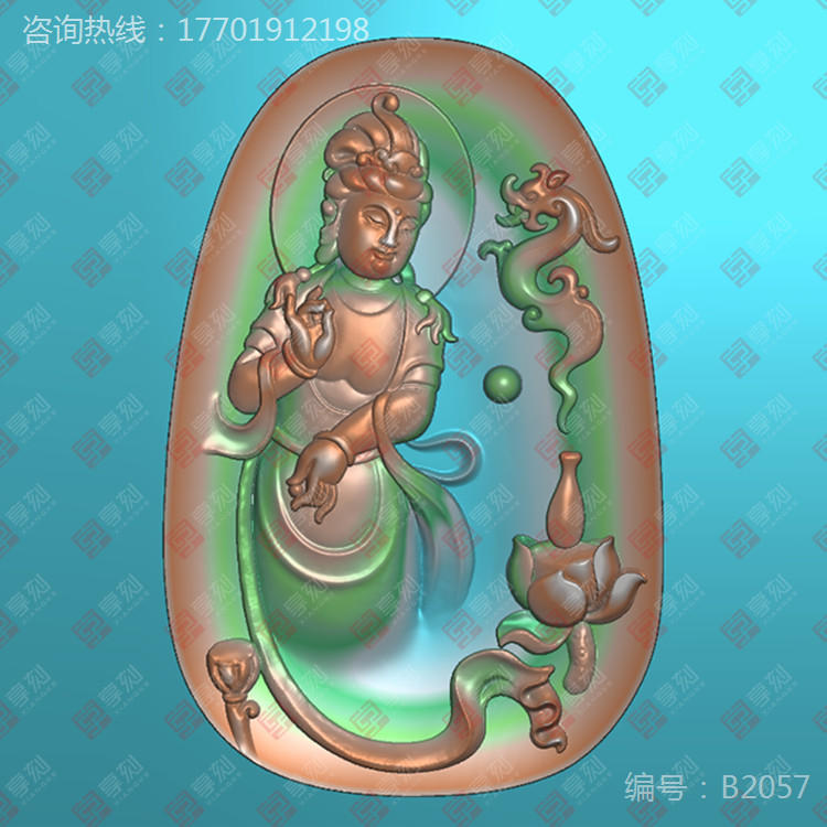 雕刻翡翠觀音常見圖案