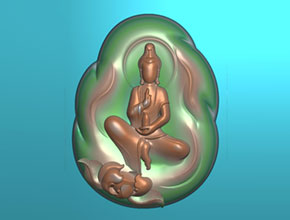 觀音翡翠掛件玉雕精雕圖紙_玉石雕刻工具