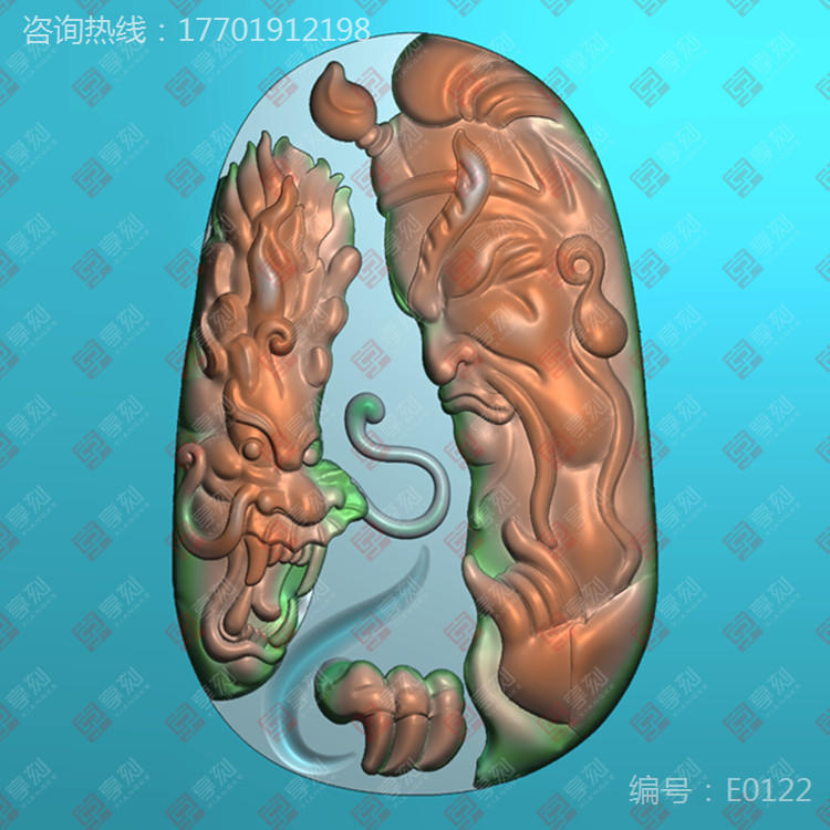 玉石掛件雕刻圖