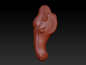 馬頭吊墜-立體玉石雕刻精雕圖下載