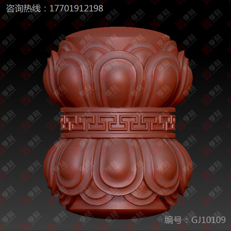 桶珠玉石精雕圖