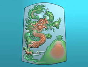 翡翠電腦雕刻龍牌精雕圖-享刻玉雕圖庫下載