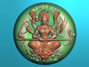 哪吒玉牌精雕圖-電腦玉雕機(jī)精度圖庫中心