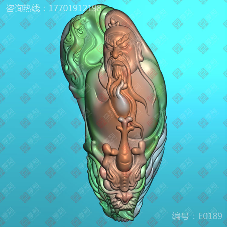 關(guān)公手把件雕刻圖案