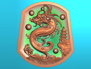 仿古龍-玉雕機(jī)數(shù)控精雕圖庫，翡翠圖紙