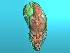 玉雕機(jī)數(shù)控電腦雕刻精雕圖-關(guān)公手把件精雕圖