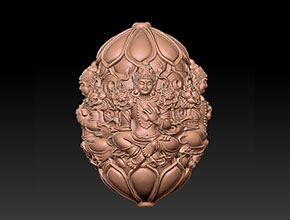 工藝品雕刻機(jī)精雕圖紙下載_度母手串珠子系列