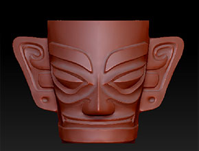 三星堆主人物電腦精度圖_工藝品圖_玉雕機(jī)電腦圖