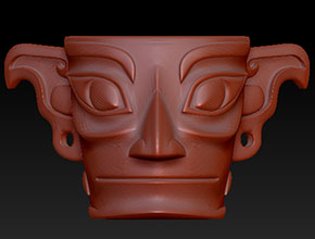 三星堆面具工藝品精雕圖下載_小型工藝品雕刻機(jī)