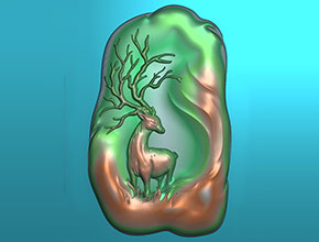 玉石電腦加工機(jī)_冰種翡翠鹿玉雕圖紙大全