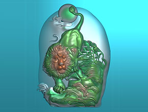 玉雕獅子浮雕圖案大全_廣州享刻工藝品雕刻機