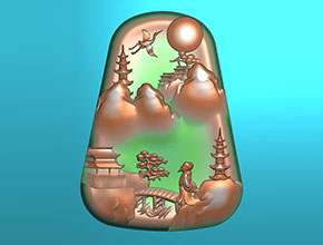 玉雕山水精雕圖圖紙下載_廣州享刻玉雕機(jī)廠家