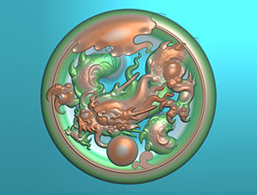 龍戲珠精雕圖-全自動(dòng)玉石雕刻機(jī)廠家