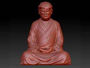 特朗普人物立體精雕圖_全自動(dòng)玉石雕刻機(jī)工藝品