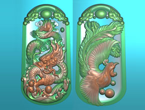 龍鳳玉牌玉雕雕刻圖案_玉石工藝品雕刻機(jī)