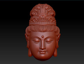 立體觀音菩薩頭精雕圖_小型工藝品雕刻機(jī)