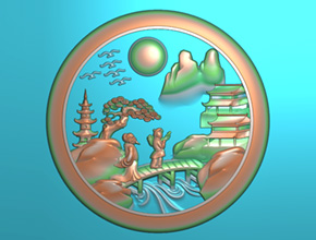 好看的翡翠山水牌雕刻圖案_玉雕機(jī)廠家享刻科技