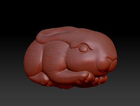 玉兔手把件精雕圖案_水晶電腦雕刻機(jī)廠家