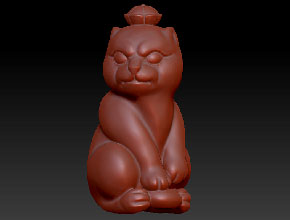 貓動物擺件工藝品精雕模型圖_享刻玉石加工設(shè)備