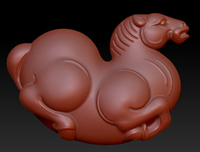 玉石立體吊墜馬上成功精雕圖_享刻立體玉石雕刻