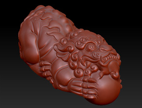 手把件立體貔貅玉石雕刻圖紙_享刻立體玉雕機(jī)廠