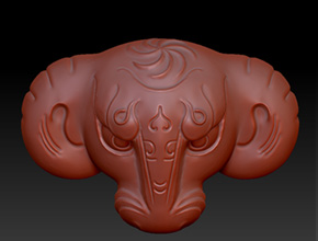 牛頭吊墜精雕圖下載_玉石玉雕自動(dòng)雕刻設(shè)備