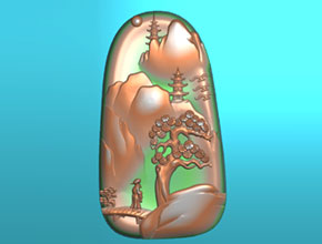岫玉山水掛件玉雕圖_玉石雕刻工具設(shè)備廠