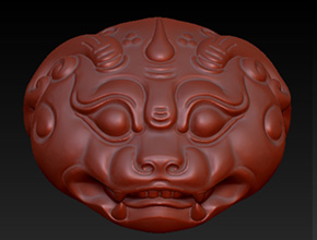 綠松南紅獸頭桶珠精雕圖_全自動玉石電腦雕刻機(jī)