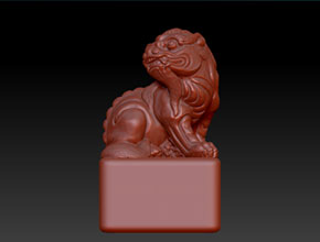立體獅子印章精雕圖_機(jī)器雕刻玉多少錢一枚