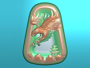 老鷹翡翠掛件電腦精雕圖_翡翠雕刻機(jī)廠家