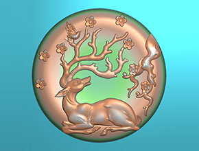 翡翠鹿牌掛件精雕圖_自動(dòng)玉雕機(jī)雕刻圖紙網(wǎng)