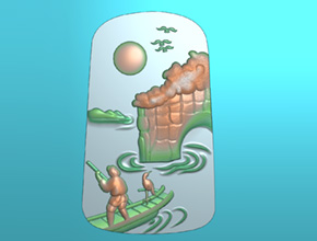 桂林山水玉雕圖案_激光玉石雕刻機(jī)廠家