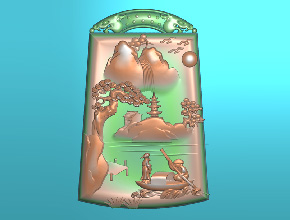 精雕山水電腦雕刻圖案_玉石加工設(shè)備廠家