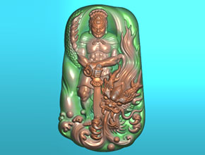 不動明王龍款玉石雕刻圖_數(shù)控玉石雕刻機廠家