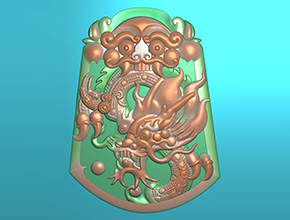 岫玉龍牌玉石精雕圖紙_享刻玉石雕刻機