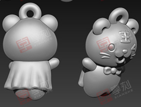 玉石金銀小老虎吊墜精雕圖_享刻數(shù)控玉石雕刻機(jī)