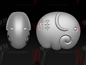 蜜蠟吉祥小象掛件精雕圖_玉鼎享刻玉石精雕機(jī)廠