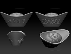 金元寶工藝品精雕圖下載_享刻工藝品雕刻機(jī)廠家