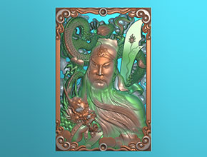 水晶關羽玉雕電腦雕刻圖_電腦精雕數(shù)控機廠家