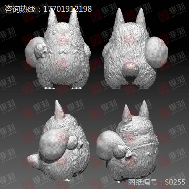 動漫卡通龍貓立體擺件電腦模型圖