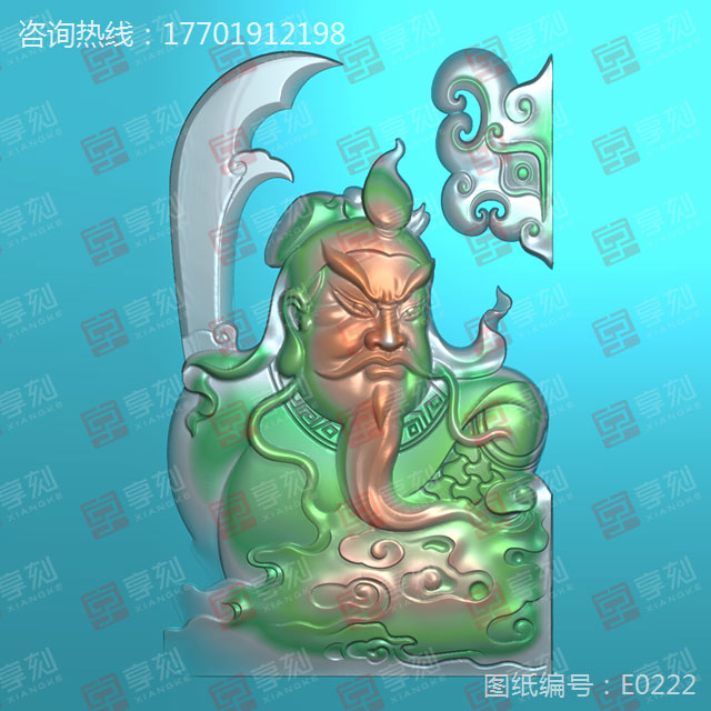 22款關羽數(shù)控雕刻圖案