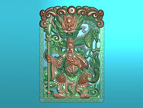 仿古式關(guān)公龍浮雕精雕圖_享刻玉石雕刻機(jī)廠家