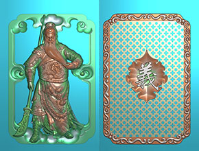 關(guān)羽雙面浮雕精雕圖紙_享刻玉石雕刻機廠家