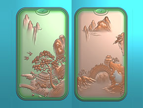 和田玉山水牌雕刻圖案_享刻玉石雕刻機廠家