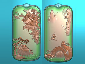 和田青玉山水雕刻圖案_享刻玉石雕刻機(jī)廠家