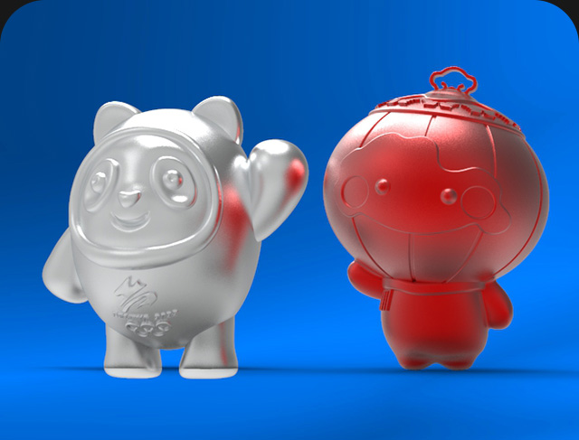 冰墩墩與雪容融模型圖免費下載_享刻玉石雕刻機